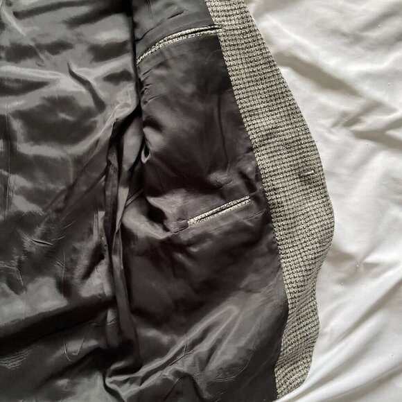 Nino Cerruti Rue Royale Mens Houndstooth Blazer Jacket Black & White Wool Sz 40R - Picture 12 of 12